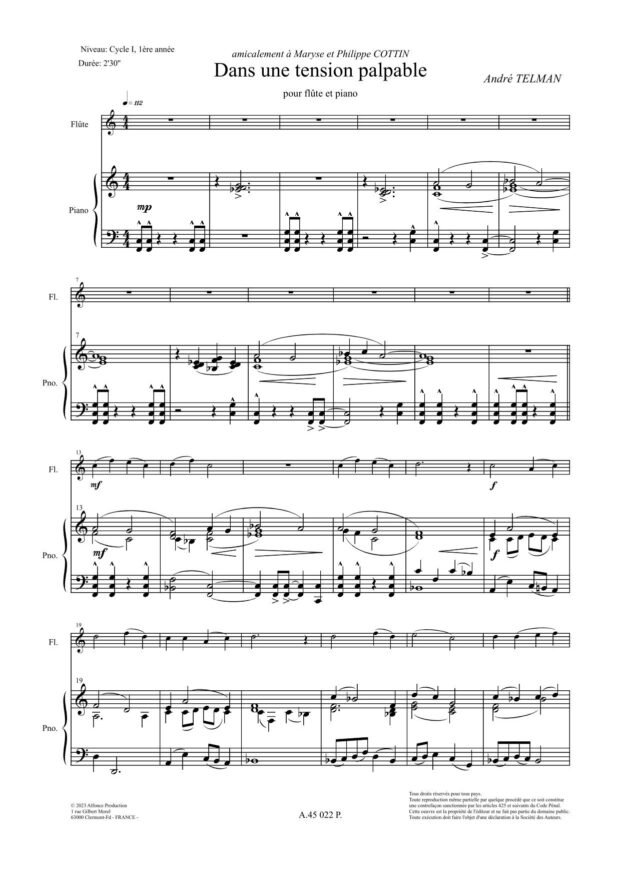 Dans une tension palpable (flute)