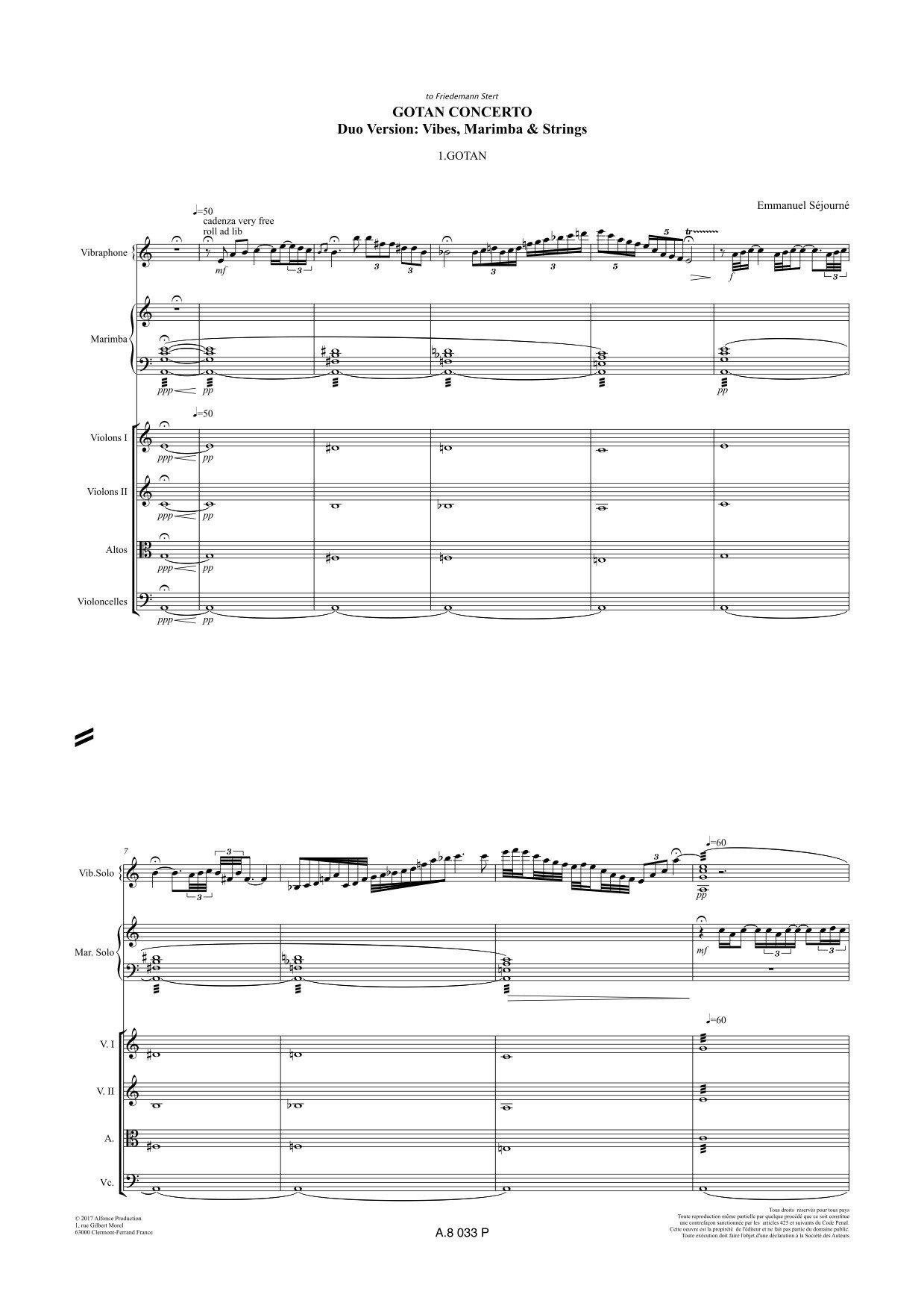 GOTAN CONCERTO (marimba solo, vibra solo et cordes)