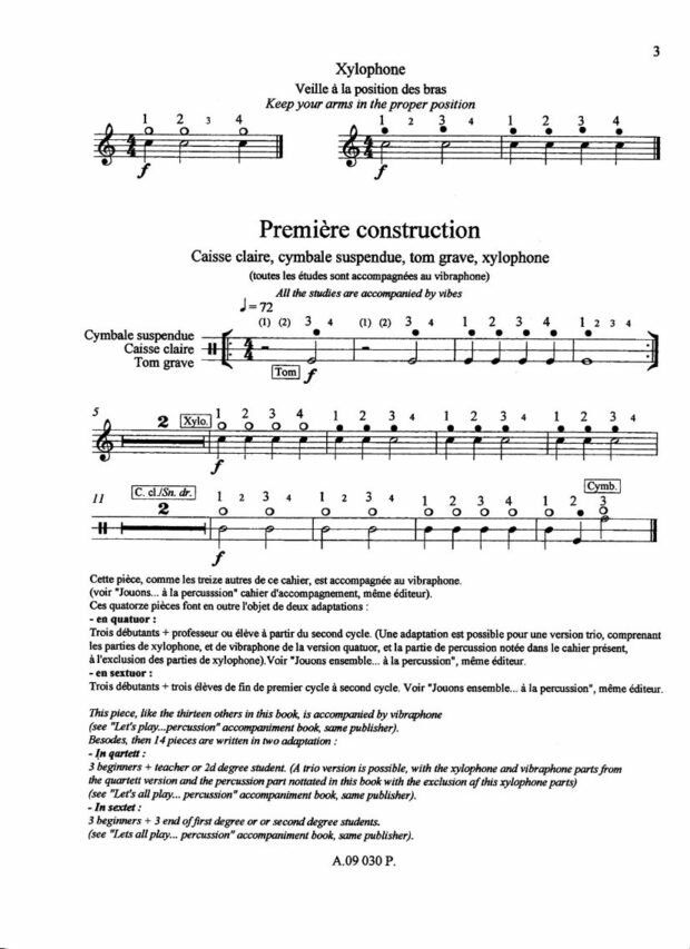 Jouons ... a la percussion (methode)